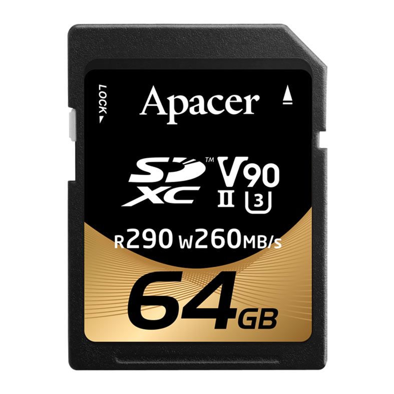 Cartao de Memoria Apacer, 64GB, SDXC, UHS-II, V90, AP64GSDXC10V9-R
