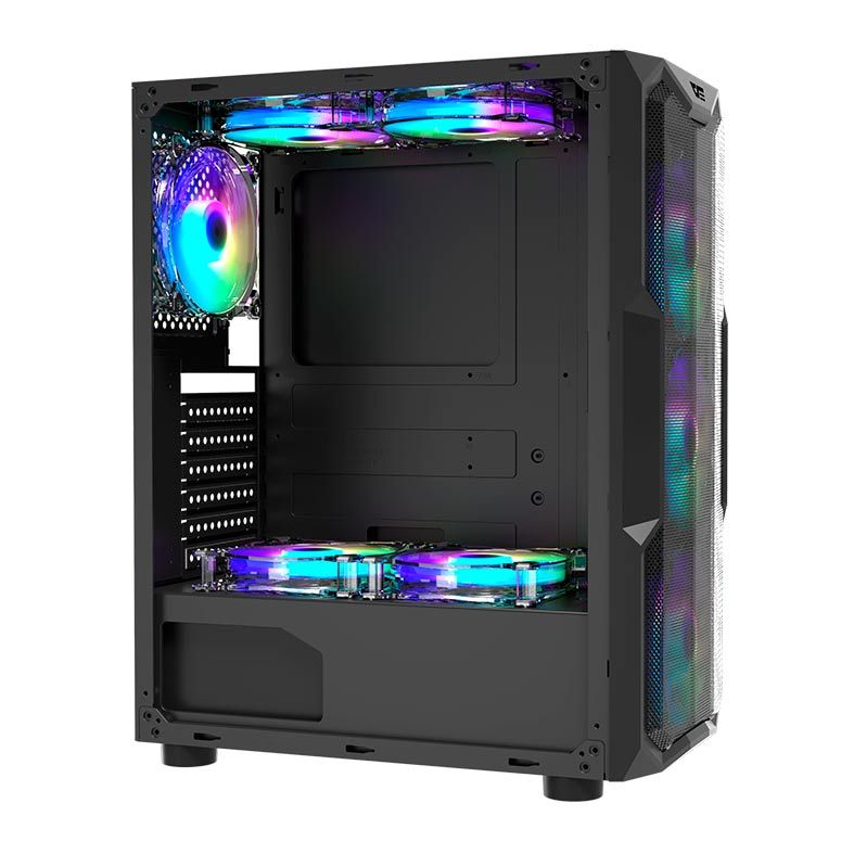 Gabinete Gamer Aigo DarkFlash Aquarius Mesh, Mid-Tower, Lateral de Acrilico, Preto, AQUARIUS-MESH