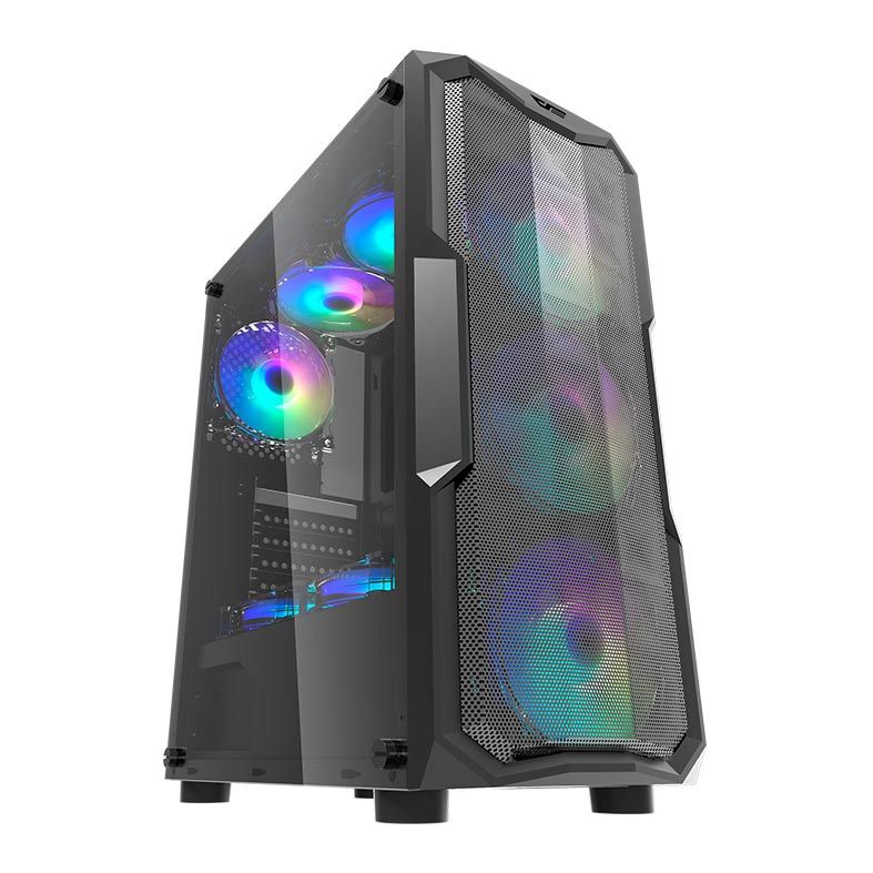 Gabinete Gamer Aigo DarkFlash Aquarius Mesh, Mid-Tower, Lateral de Acrilico, Preto, AQUARIUS-MESH