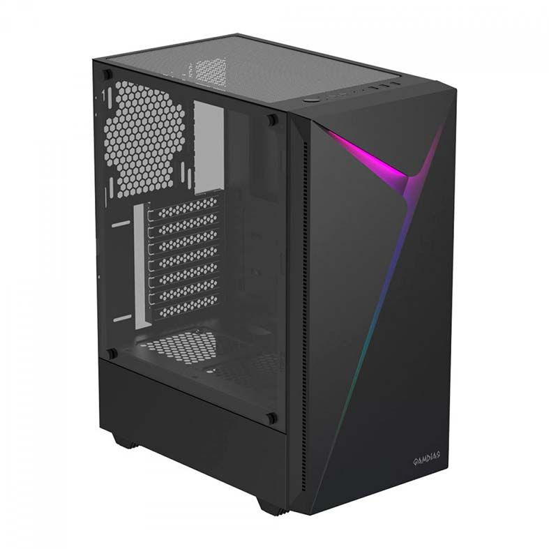 Gabinete Gamer Gamdias Argus E4 Lateral Vidro Temp Preto, ARGUS-E4