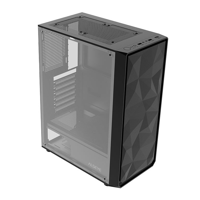 Gabinete Gamer Alseye AS305, Mid-Tower, Lateral de Vidro, Preto, AS305BK