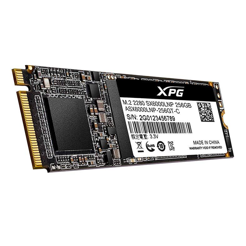 SSD Adata XPG SX6000 Lite, 256GB, M.2 2280, PCIe NVMe, Leitura 1800MB/s, Gravacao 900MB/s, ASX6000LNP-256GT-C
