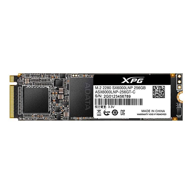 SSD Adata XPG SX6000 Lite, 256GB, M.2 2280, PCIe NVMe, Leitura 1800MB/s, Gravacao 900MB/s, ASX6000LNP-256GT-C