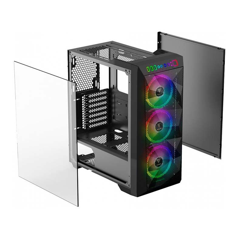 Gabinete Gamer Gamdias Athena M1 Lateral Vidro Temp Preto, ATHENA M1