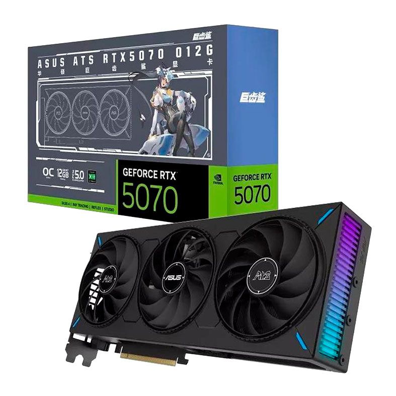 Placa de Video Asus GeForce RTX 5070 ATS OC, 12GB, GDDR7, 192-bit, ATS-RTX5070-O12G-V2
