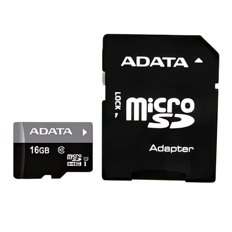 Cartao de Memoria Adata Classe 10 Adaptador, 16GB, MicroSDHC, UHS-1, AUSDH16GUICL10-RA1