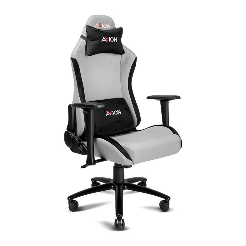 Cadeira Gamer Axion V4, Braço 2D, Espuma Moldada, Tecido, Cinza e Preto, AXI-GMC-WN8411