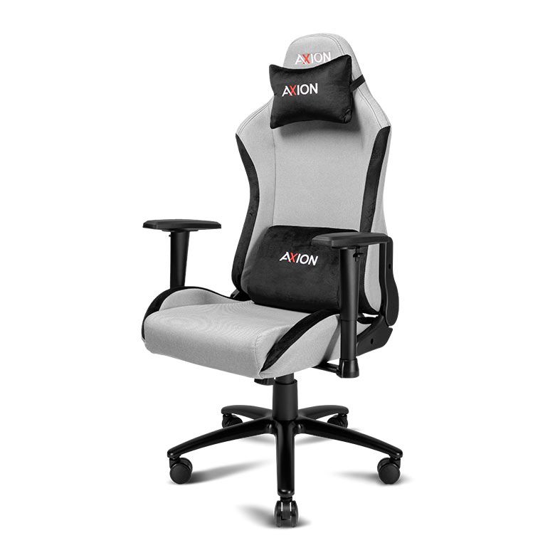 Cadeira Gamer Axion V4, Braço 2D, Espuma Moldada, Tecido, Cinza e Preto, AXI-GMC-WN8411