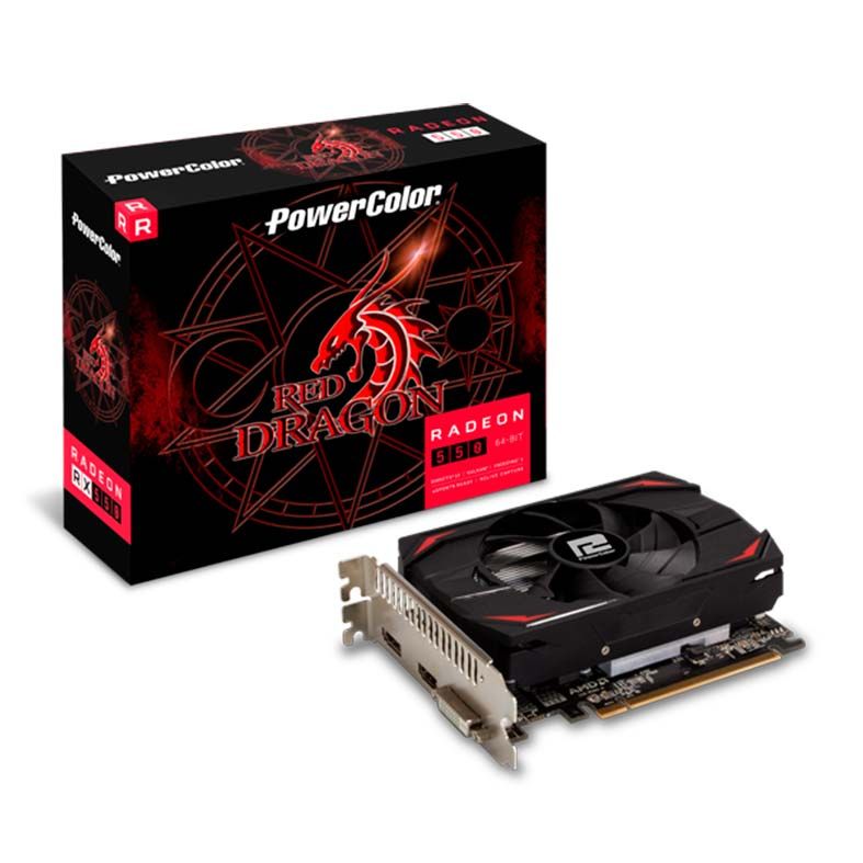 Placa de Video PowerColor Radeon 550 2GB Red Dragon 64-bit, AXRX 550 2GB64BD5-DH