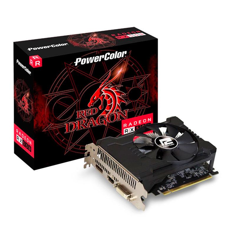 Placa de Video PowerColor Radeon RX 550 4GB Red Dragon 128-bit, AXRX 550 4GBD5-DHA/OC