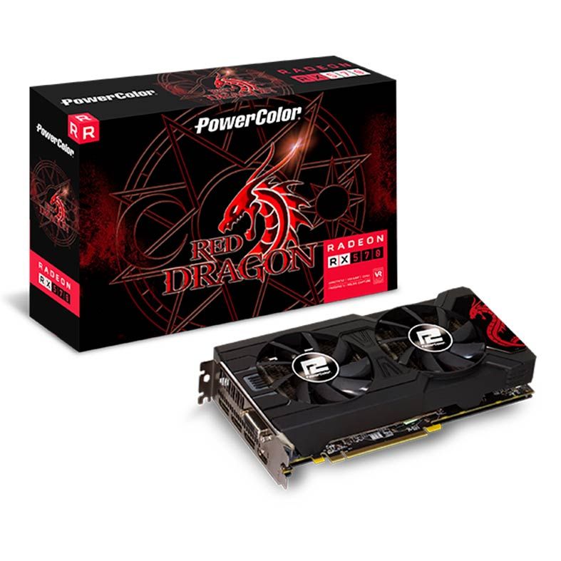 Placa de Video PowerColor Radeon RX 570 4GB GDDR5 Red Dragon 256-bit, AXRX 570 4GBD5-3DHDV2/OC