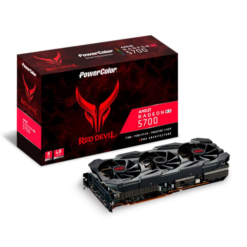 Placa de Video PowerColor Radeon RX 5700 8GB Red Devil 256-bit, AXRX 5700 8GBD6-3DHE/OC