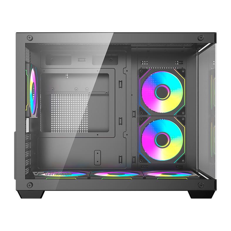 Gabinete Gamer Aigo DarkFlash B275 PRO, Lateral de Vidro, Com 6 fans, ARGB, Preto, B275-PRO-BLACK