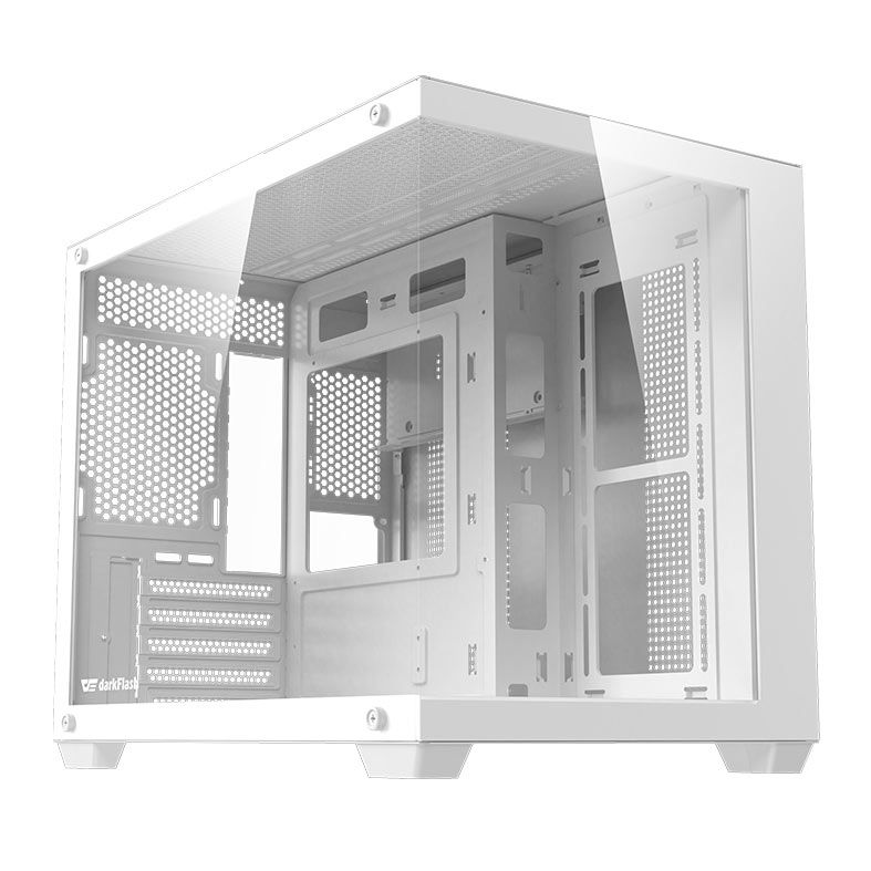 Gabinete Gamer Aigo DarkFlash B275 PRO, Lateral de Vidro, Com 6 fans, ARGB, Branco, B275-PRO-WHITE