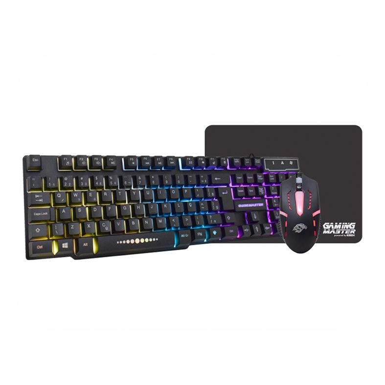 Combo Gamer K-MEX, Rainbow, Teclado ABNT2, Mouse 1000 DPI, Mousepad Pequeno, Preto, B3KM5228U11CB1X