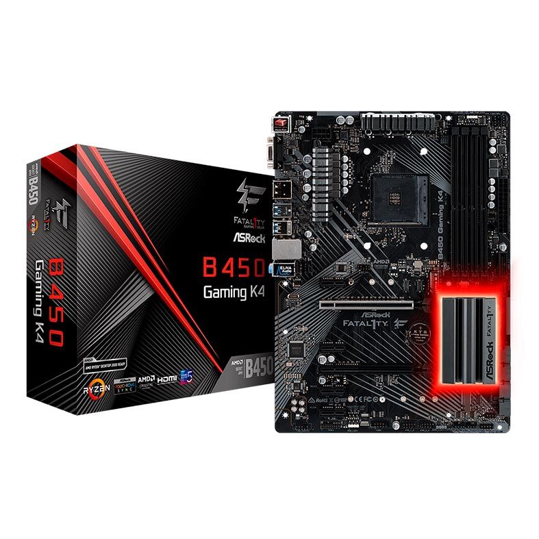 Placa Mae AsRock Fatal1ty B450 Gaming K4 DDR4 Socket AM4 Chipset AMD B450
