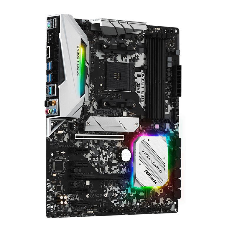 Placa Mae ASRock B450 Steel Legend DDR4 Socket AM4 Chipset AMD