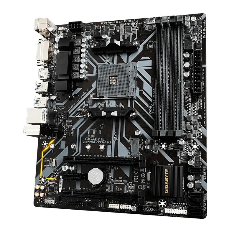 Placa Mae Gigabyte B450M DS3H V2 DDR4 Socket AM4 Chipset AMD B450