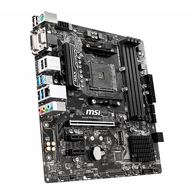 Placa Mae MSI B450M PRO-VDH MAX, DDR4, Socket AM4, M-ATX, Chipset AMD B450, B450M-PRO-VDH-MAX