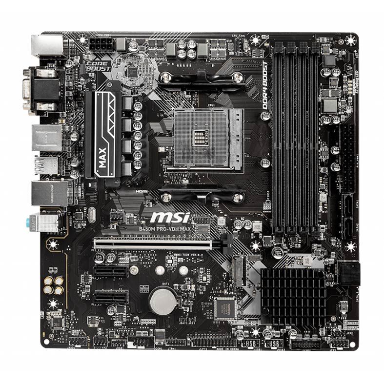 Placa Mae MSI B450M PRO-VDH MAX, DDR4, Socket AM4, M-ATX, Chipset AMD B450, B450M-PRO-VDH-MAX