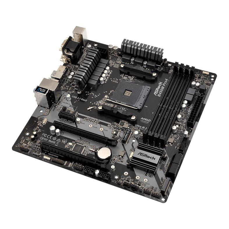 Placa Mae ASRock B450M Pro4 DDR4 Socket AM4 Chipset AMD B450