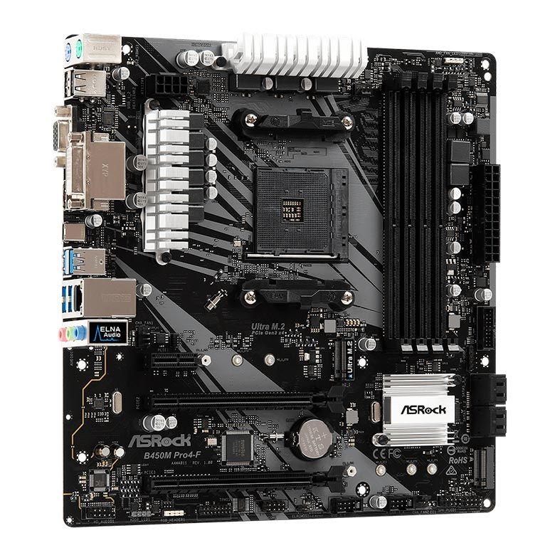 Placa Mae AsRock B450M PRO4-F DDR4 Socket AM4 Chipset AMD B450