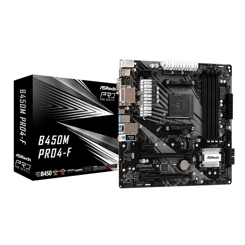 Placa Mae AsRock B450M PRO4-F DDR4 Socket AM4 Chipset AMD B450