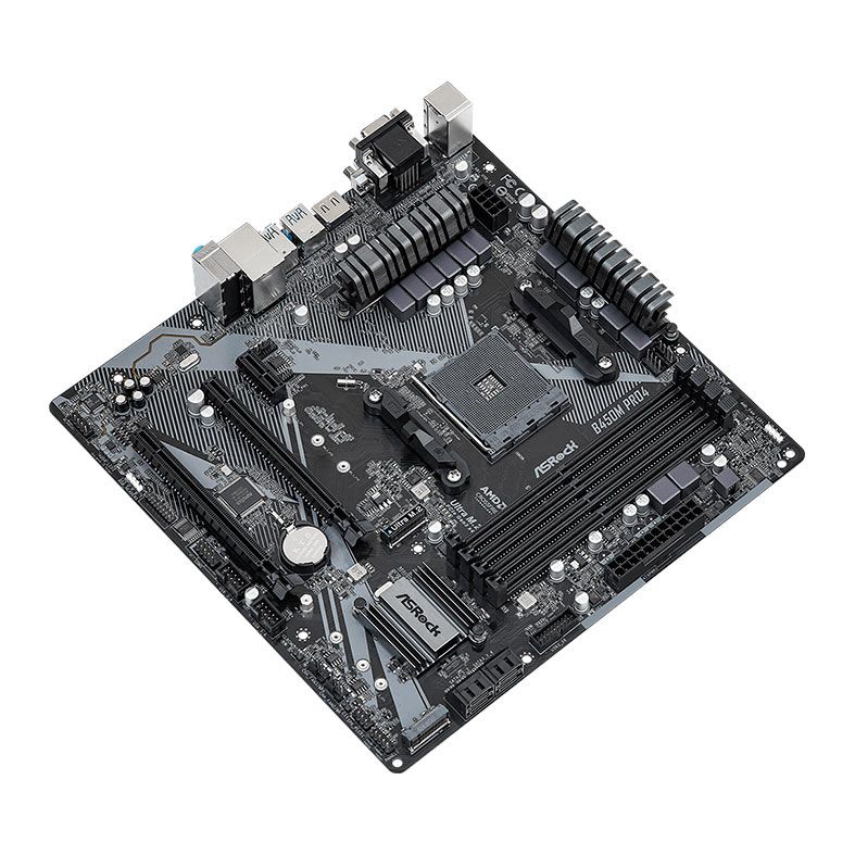 Placa Mae AsRock B450M Pro4 R2.0, DDR4, Socket AM4, M-ATX, Chipset AMD B450, B450M-PRO4-R2.0