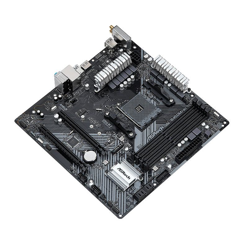Placa Mae AsRock B450M/AC R2.0, Wifi, DDR4, Socket AMD AM4, M-ATX, Chipset AMD B450, B450M-AC-R2.0