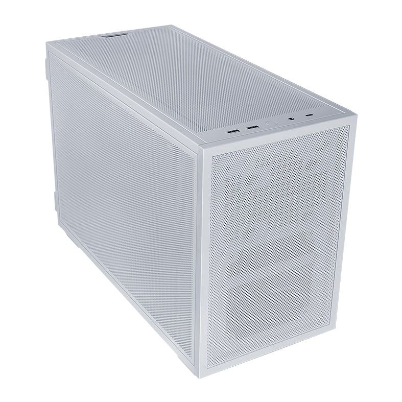 Gabinete Lian Li X Dan Case B4 Mesh, Micro-ATX, Lateral de Vidro, Com 2 Fans, Branco, B4W