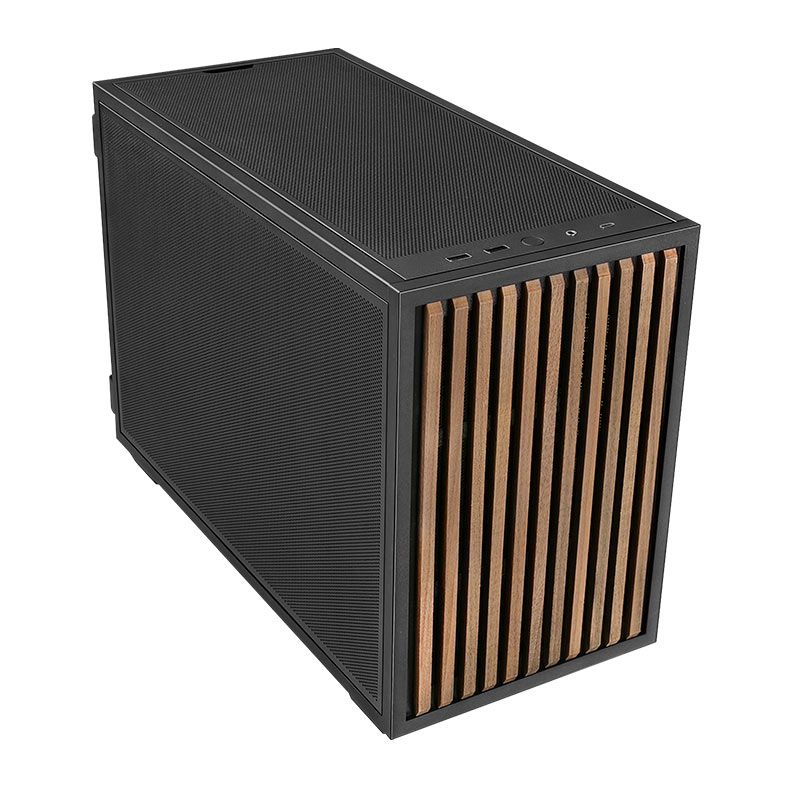 Gabinete Lian Li X Dan Case B4 Wood, Micro-ATX, Com 2 Fans, Preto, B4X-WD