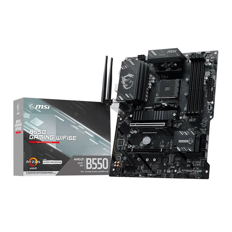 Placa Mae MSI B550 GAMING WIFI6E, DDR4, Socket AMD AM4, ATX, Chipset AMD B550, B550-GAMING-WIFI6E