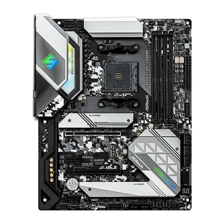 CPU Asrock B550 Steel Legend+ Ryzen 7 5700X Placa Mae ASRock B550 Steel Legend,DDR4, Socket AMD AM4, ATX