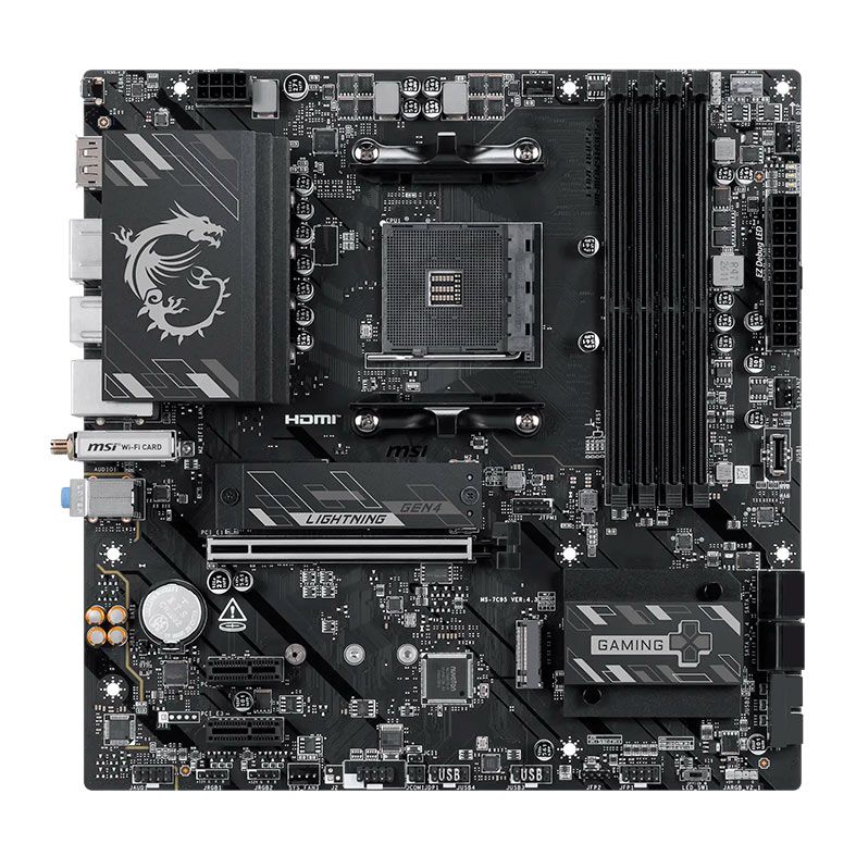 Placa Mae Msi B550M Gaming Plus Wifi6e, DDR4, Socket AMD AM4, M-ATX, Chipset AMD B550, B550M-GAMING-PLUS