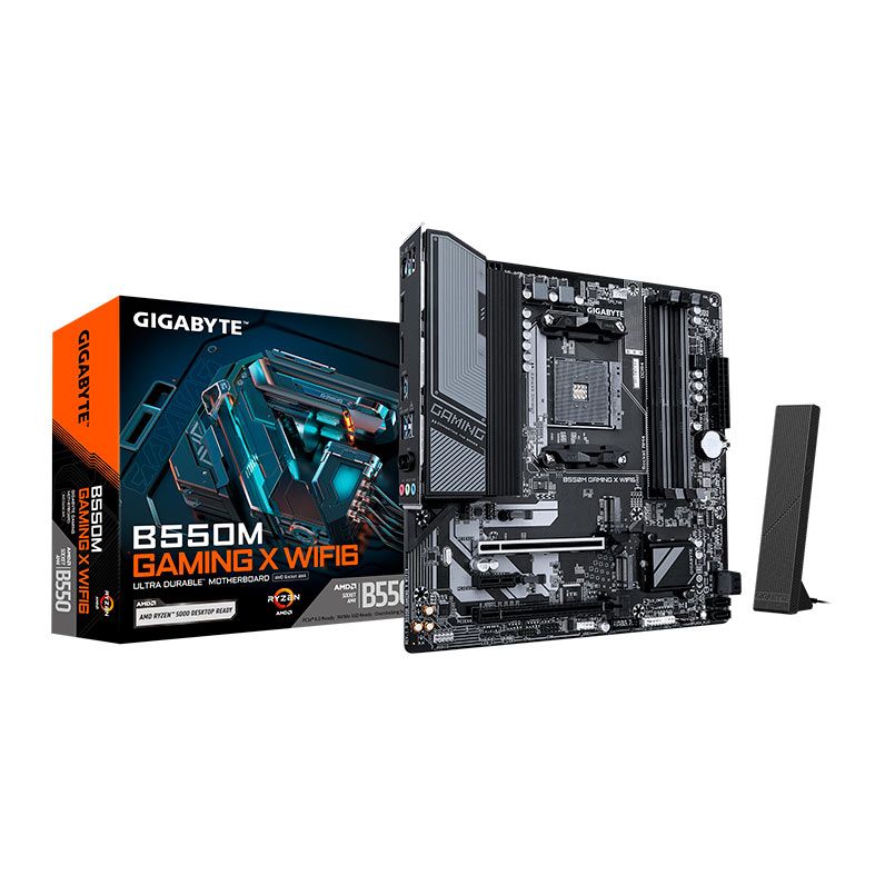 Placa Mae Gigabyte B550M Gaming X Wifi6, DDR4, Socket AMD AM4, M-ATX, Chipset AMD B550, B550M-GAMING-X-WIFI6