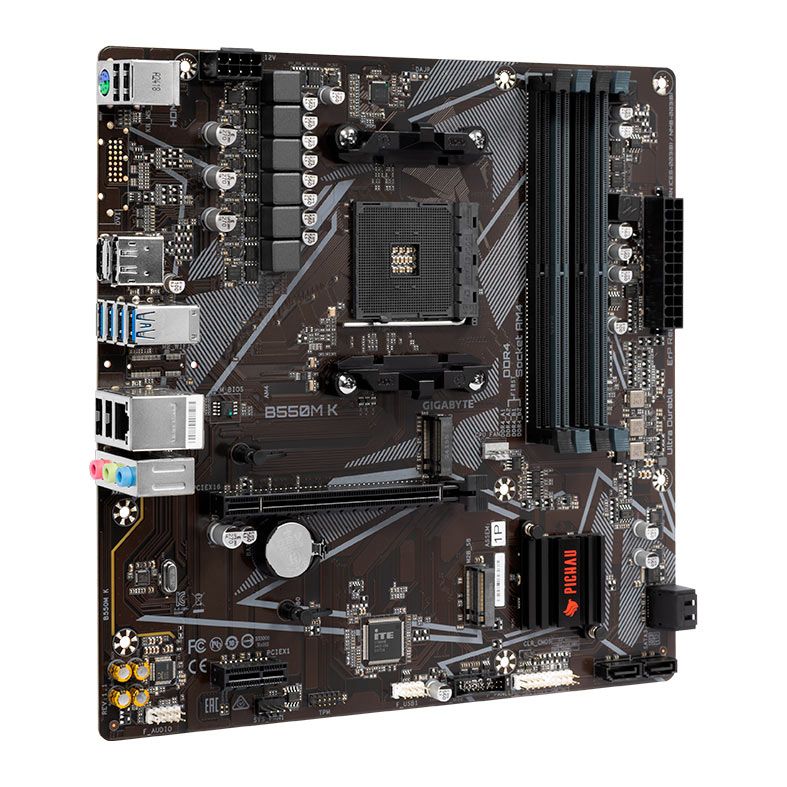 Placa Mae Pichau B550M K, DDR4, Socket AMD AM4, M-ATX, Chipset AMD B550, B550M-K-1P