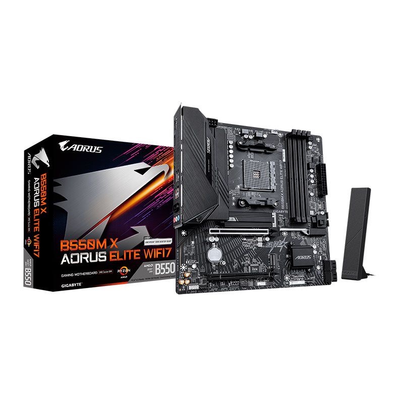 Placa Mae Gigabyte B550 Aorus Elite X3D, WiFi7, DDR4, Socket AM4, ATX, Chipset AMD B550, B550M-X-AORUS-ELITE-WIFI7