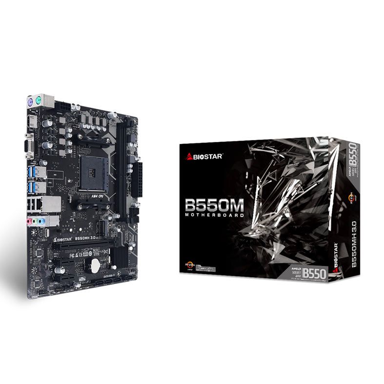 Placa Mae Biostar B550M, DDR4, Socket AMD AM4, M-ATX, Chipset AMD B550, B550MH-3.0
