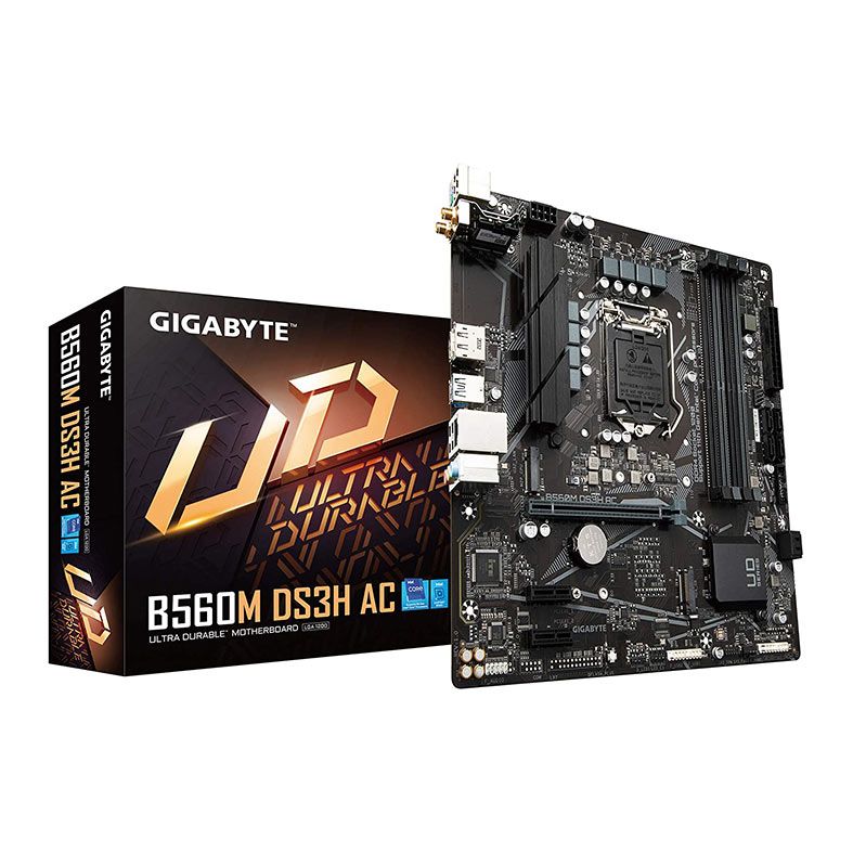 Placa Mae Gigabyte B560M DS3H AC, Wifi, DDR4, Socket 1200, M-ATX, Chipset Intel B560, B560M-DS3H-AC