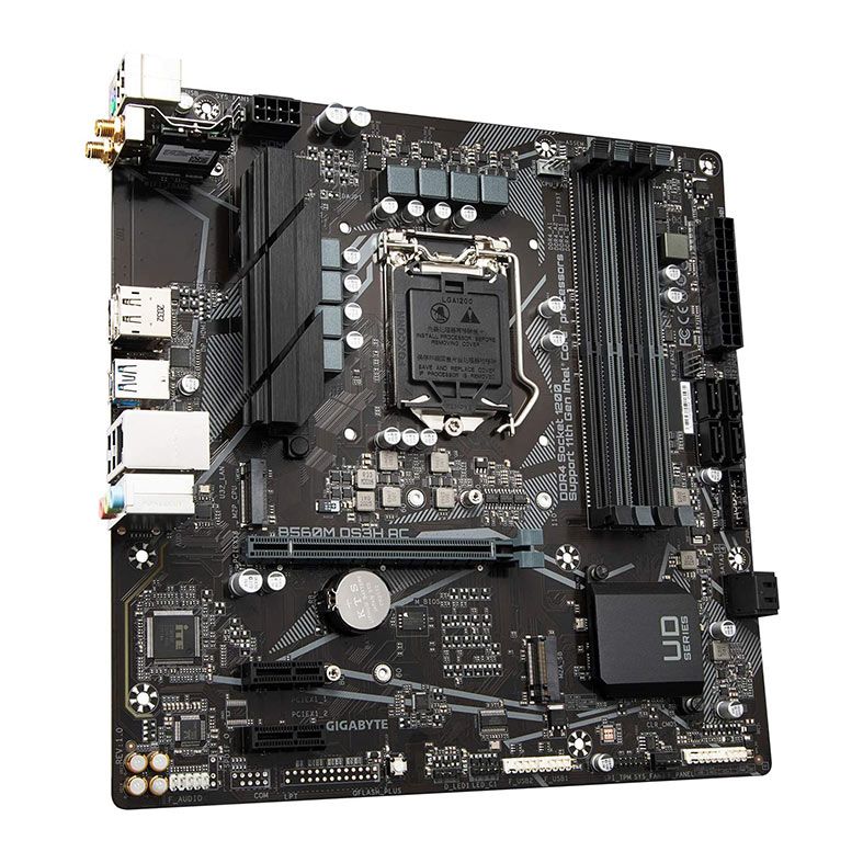 Placa Mae Gigabyte B560M DS3H AC, Wifi, DDR4, Socket 1200, M-ATX, Chipset Intel B560, B560M-DS3H-AC