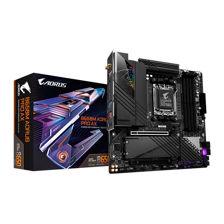 Placa Mae Gigabyte B650M Aorus Pro AX, WiFi, DDR5, Socket AM5, M-ATX, Chipset AMD B650, B650M-AORUS-PROAX