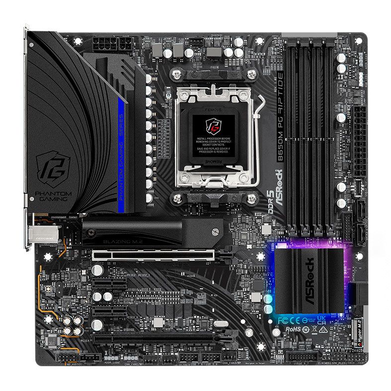 Placa Mae AsRock B650M PG Riptide, DDR5, Socket AM5, M-ATX, Chipset AMD B650, B650MPG-RIPTIDE