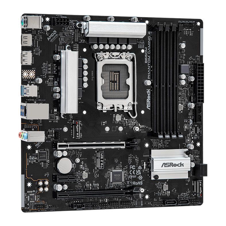 Placa Mae ASRock B660M Phantom Gaming 4, DDR4, Socket LGA1700, M-ATX, Chipset Intel B660, B660M-PHANTOM-GAMING