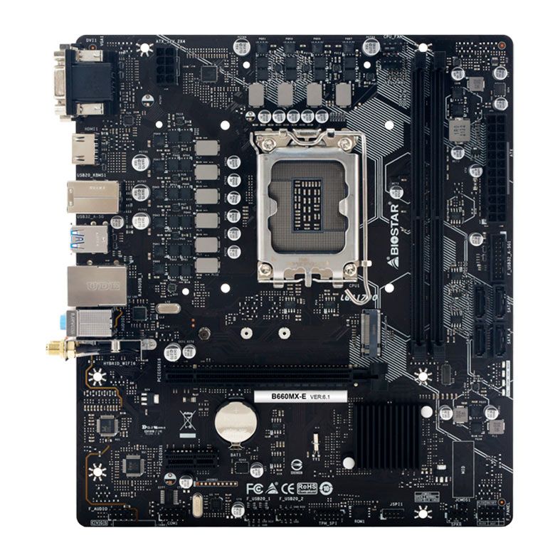 Placa Mae Biostar B660M, DDR4, Socket LGA1700, M-ATX, Chipset Intel B660, B660MX-E