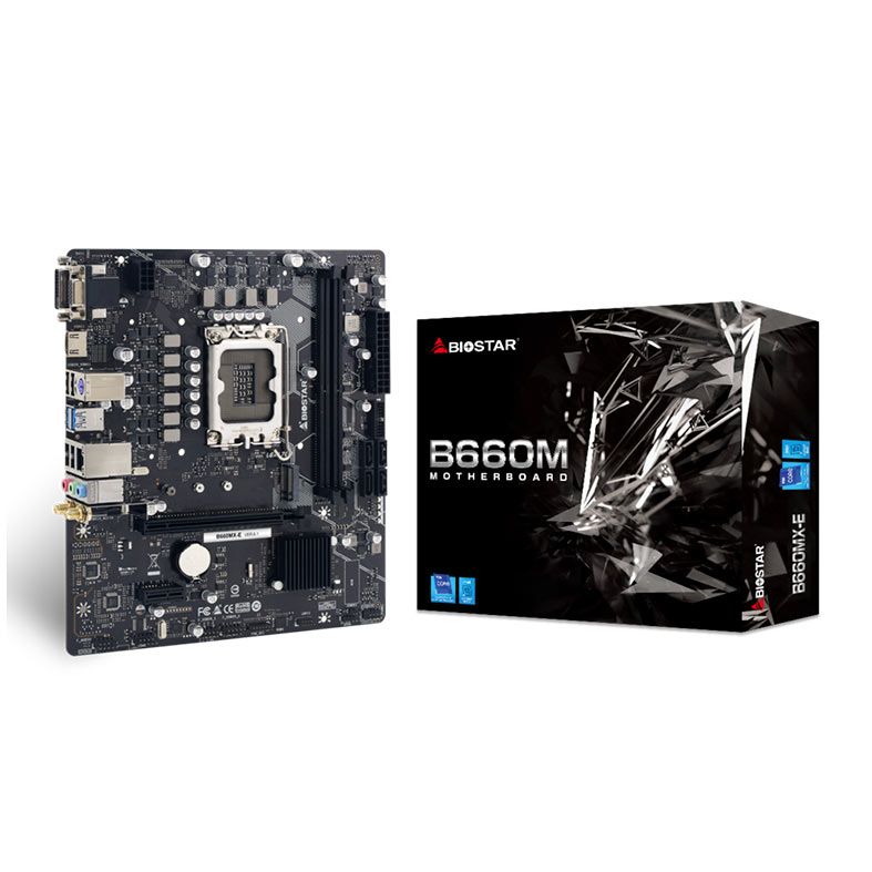 Placa Mae Biostar B660M, DDR4, Socket LGA1700, M-ATX, Chipset Intel B660, B660MX-E