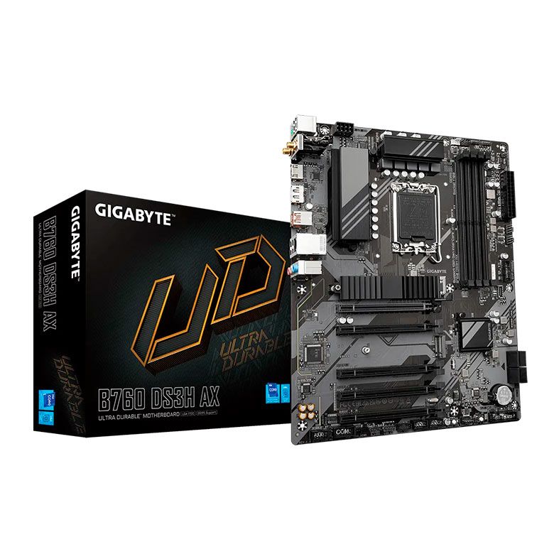Placa Mae Gigabyte B760 DS3H AX, WiFi, DDR5, Socket LGA 1700, ATX, Chipset Intel B760, B760-DS3H-AX