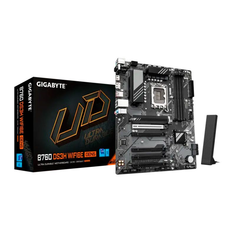 Placa Mae Gigabyte B760 DS3H Wifi6E Gen5, DDR5, LGA1700, ATX, Chipset Intel B760, B760-DS3H-WF6E-GEN5