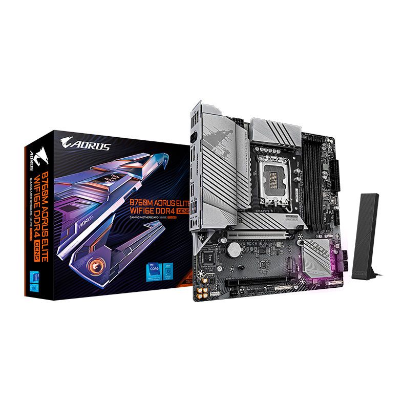Placa Mae Gigabyte B760M Aorus Elite WiFi6E Gen5, DDR4, LGA1700, M-ATX, Chipset Intel B760, B760M-A-E-WF6E-D4-G5