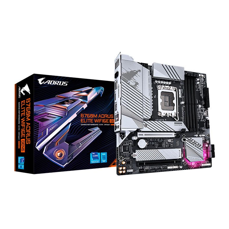 Placa Mae Gigabyte B760M Aorus Elite WiFi6E Gen5, DDR5, LGA1700, M-ATX, Chipset Intel B760, B760M-A-E-WF6E-GEN5