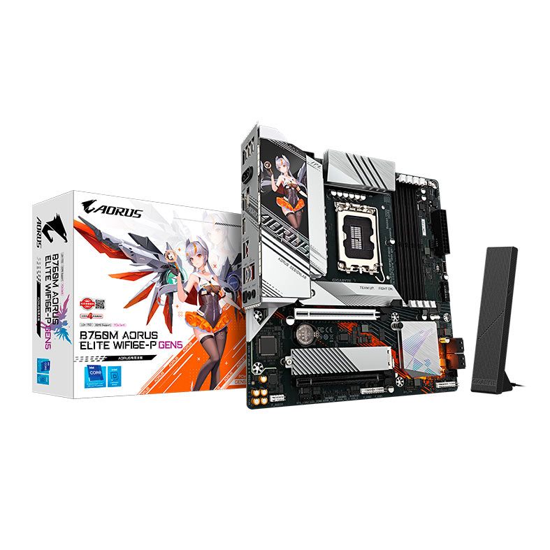 Placa Mae Gigabyte B760M Aorus Elite WIFI6E P Gen5, DDR5, LGA1700, M-ATX, Chipset Intel B760, B760M-A-E-WF6E-P-GEN5